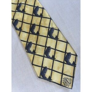 Eagle Wings Men’s Dress Tie Size 61” Yellow Fish Motif Formal Wedding